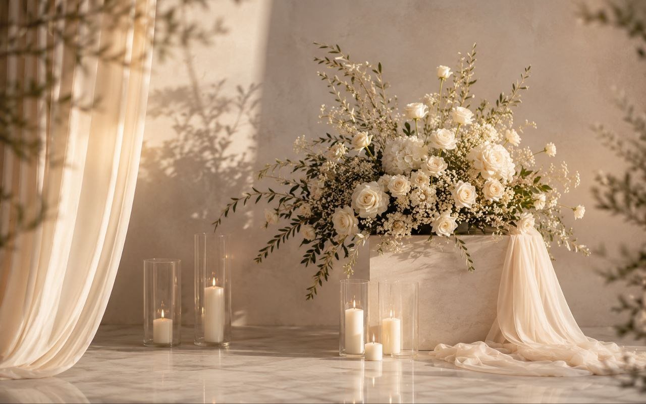 Ceremony Floral Arrangement and Candles